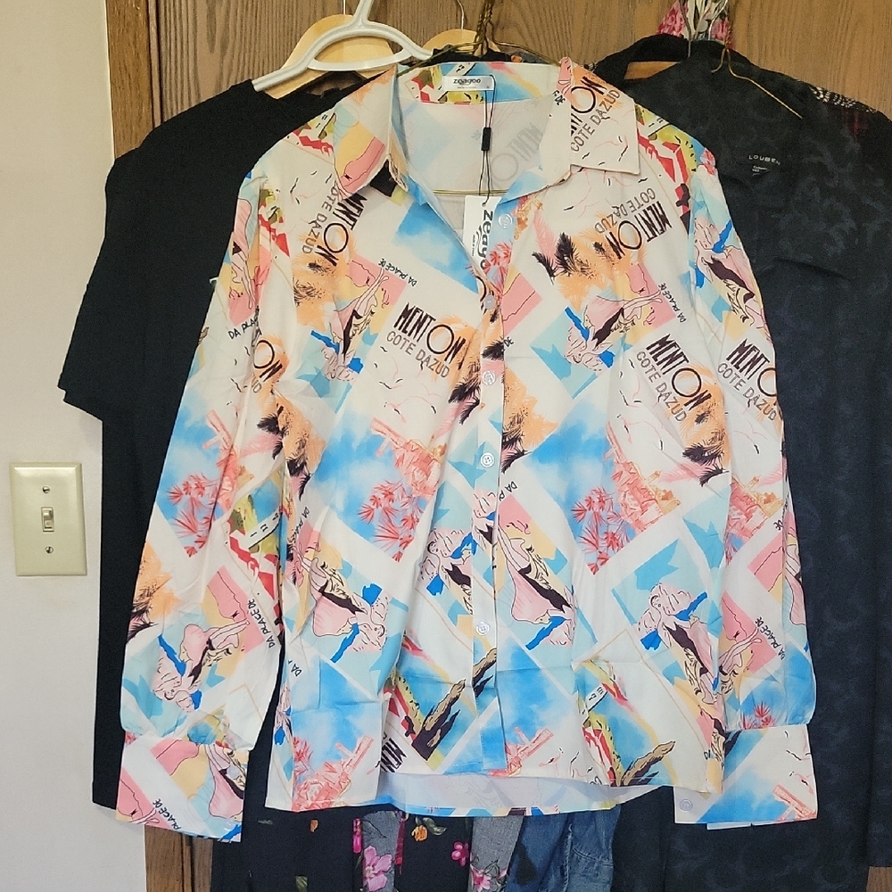 Zeagoo Multicolor Graphic Women's Blazer